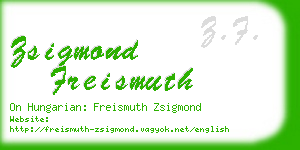 zsigmond freismuth business card